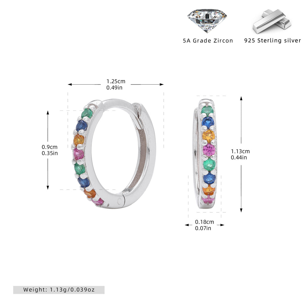 Damen Creolen mit buntem Zirkonbesatz aus hochwertigem 925 Sterling Silber Shop Nory