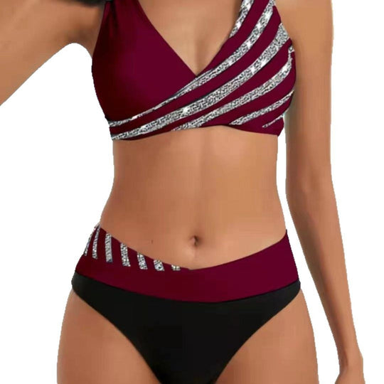 Damen Sportlicher Bikini mit modischem Wickeloberteil