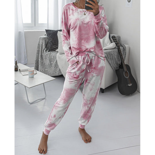 Damen Lässiger Tie-Dye Lounge-Jumpsuit mit Kordelzug und Eingrifftaschen Shop Nory