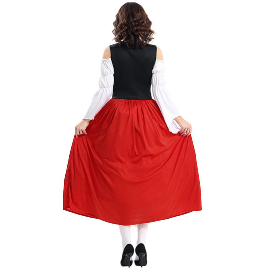 Damen nan Renaissance-Bauernkleid mit geschnürtem Mieder, schulterfreiem Carmen-Oberteil und weitem Rock Shop Nory