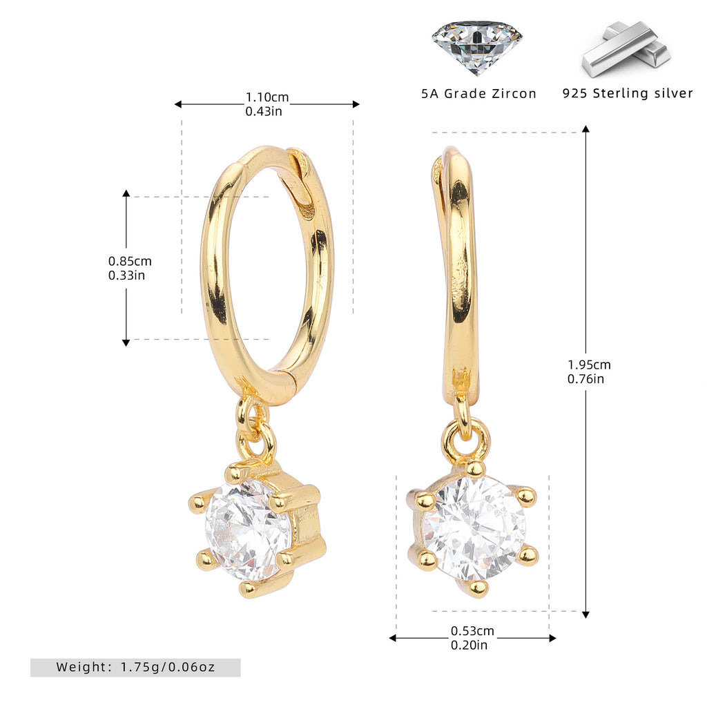 Damen Ohrhänger mit funkelnden Zirkon-Anhängern und hochwertigem 925 Sterling Silber Shop Nory