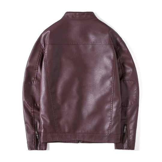 Herren Elegante Kunstleder‑Blousonjacke mit Stehkragen, Reißverschlusstaschen und wärmendem Innenfutter Shop Nory