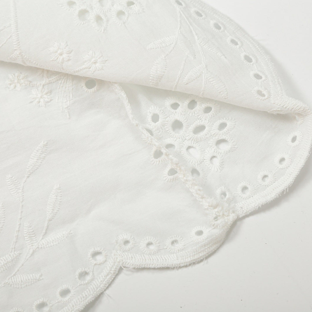 Damen Midirock mit Broderie Anglaise, ausgestellter A-Linie und geschwungenem Saum Shop Nory
