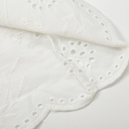 Damen Midirock mit Broderie Anglaise, ausgestellter A-Linie und geschwungenem Saum Shop Nory