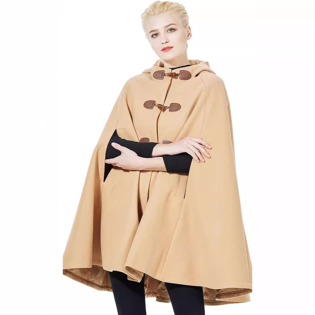 Damen Cape-Mantel mit Kapuze und Knebelverschlüssen Shop Nory