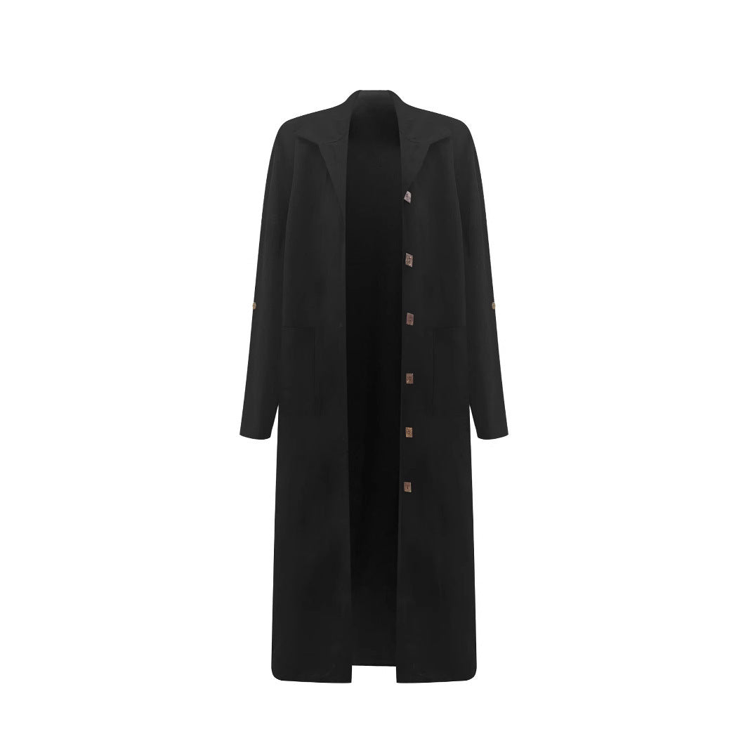 Damen Longline-Mantel mit Hemdkragen und Oversize-Silhouette Shop Nory