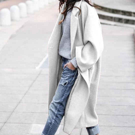 Damen nan langer Oversize Wollmix-Kimonomantel mit offener Vorderseite und tiefen Eingrifftaschen Shop Nory