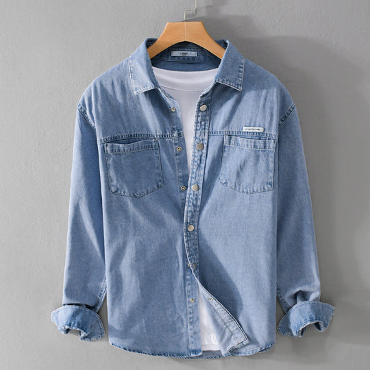 Herren Jeans-Worker-Overshirt im Hemdjacken-Stil mit Brusttaschen Shop Nory