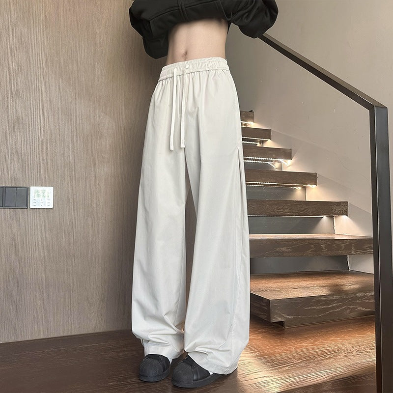 Damen Weit geschnittene Loungehose mit hohem Elastikbund und Kordelzug Shop Nory