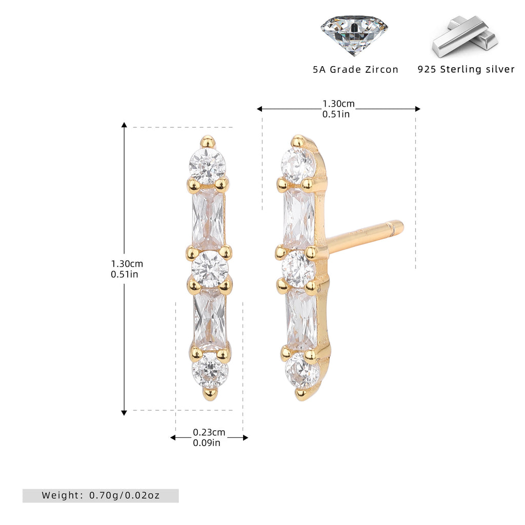 Damen Ohrstecker aus hochwertigem 925 Sterling Silber mit funkelnden Zirkonen Shop Nory