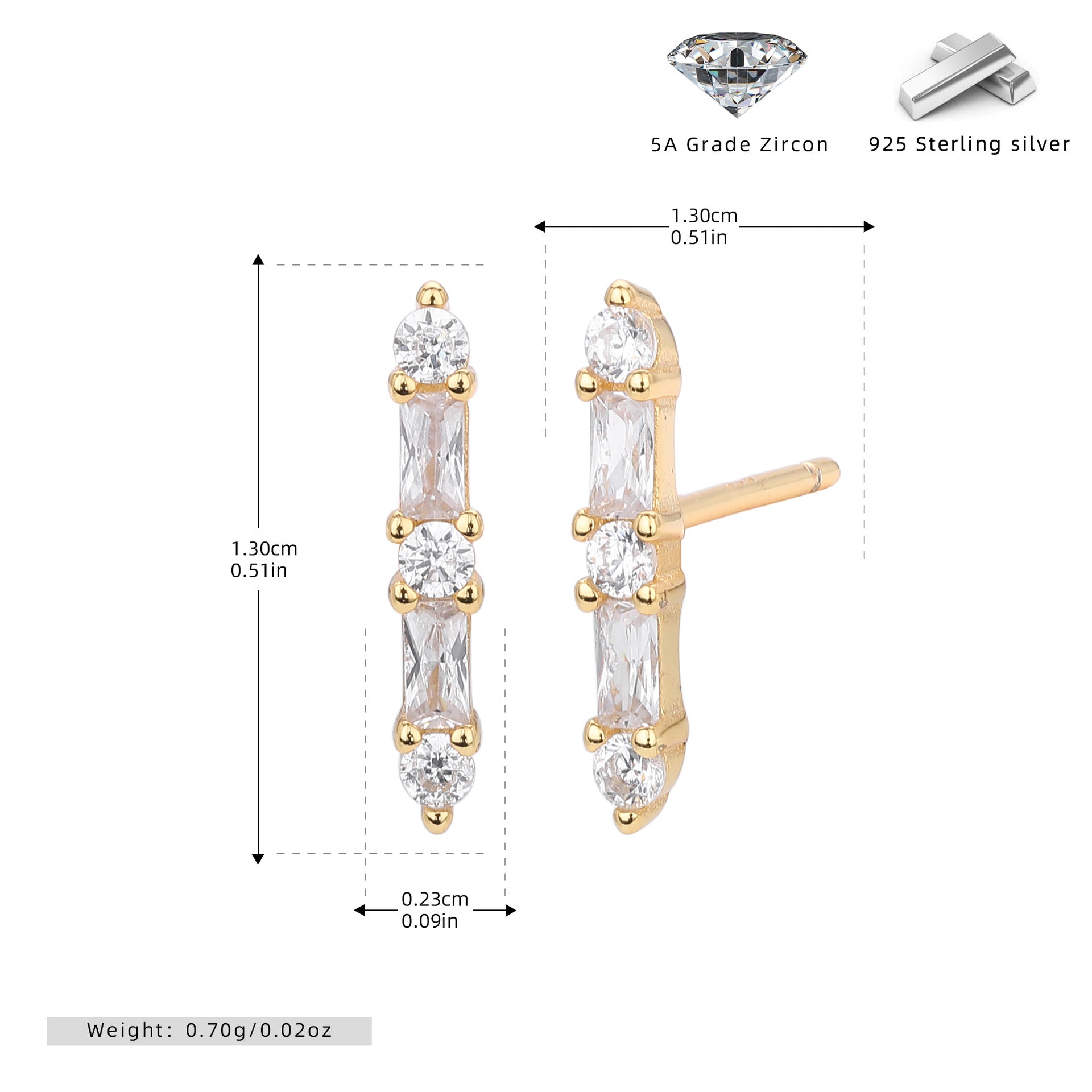 Damen Ohrstecker aus hochwertigem 925 Sterling Silber mit funkelnden Zirkonen Shop Nory