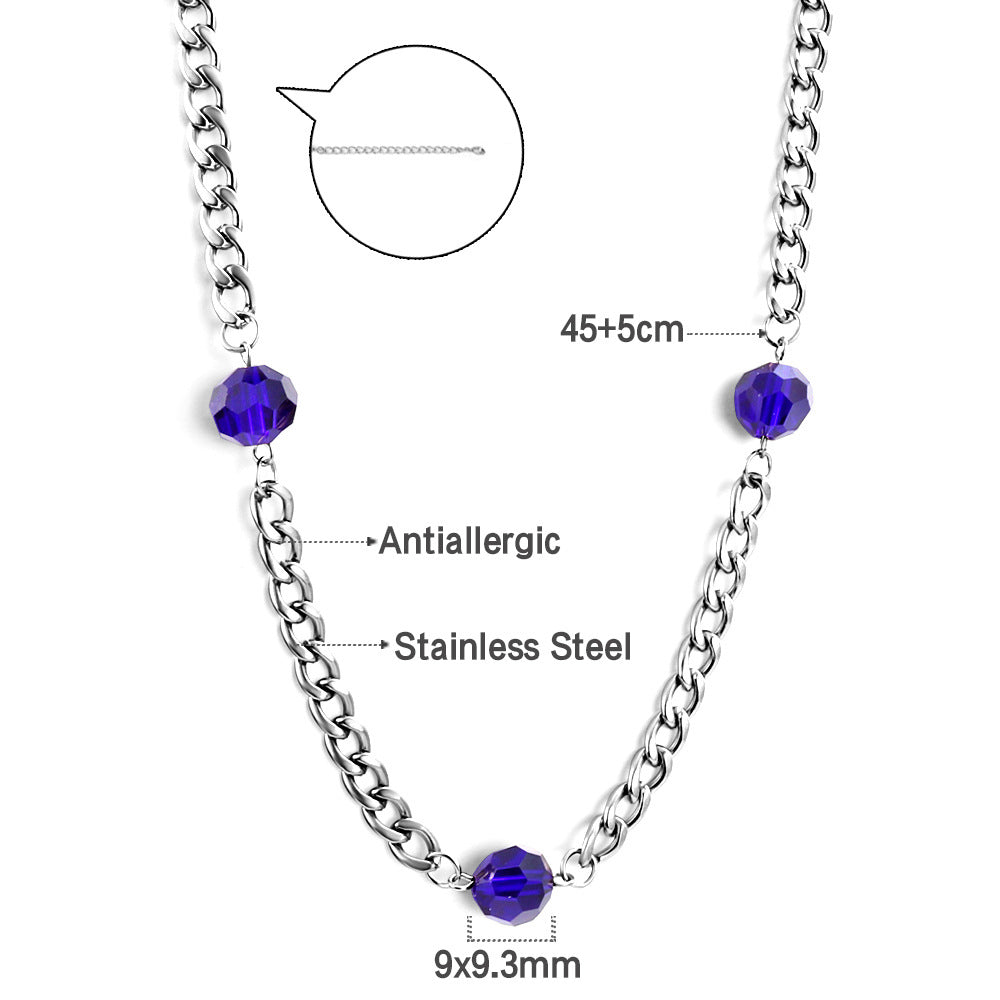 Damen multifunktionale Halskette mit bunten Kristallelementen und goldplattierter Oberfläche Shop Nory