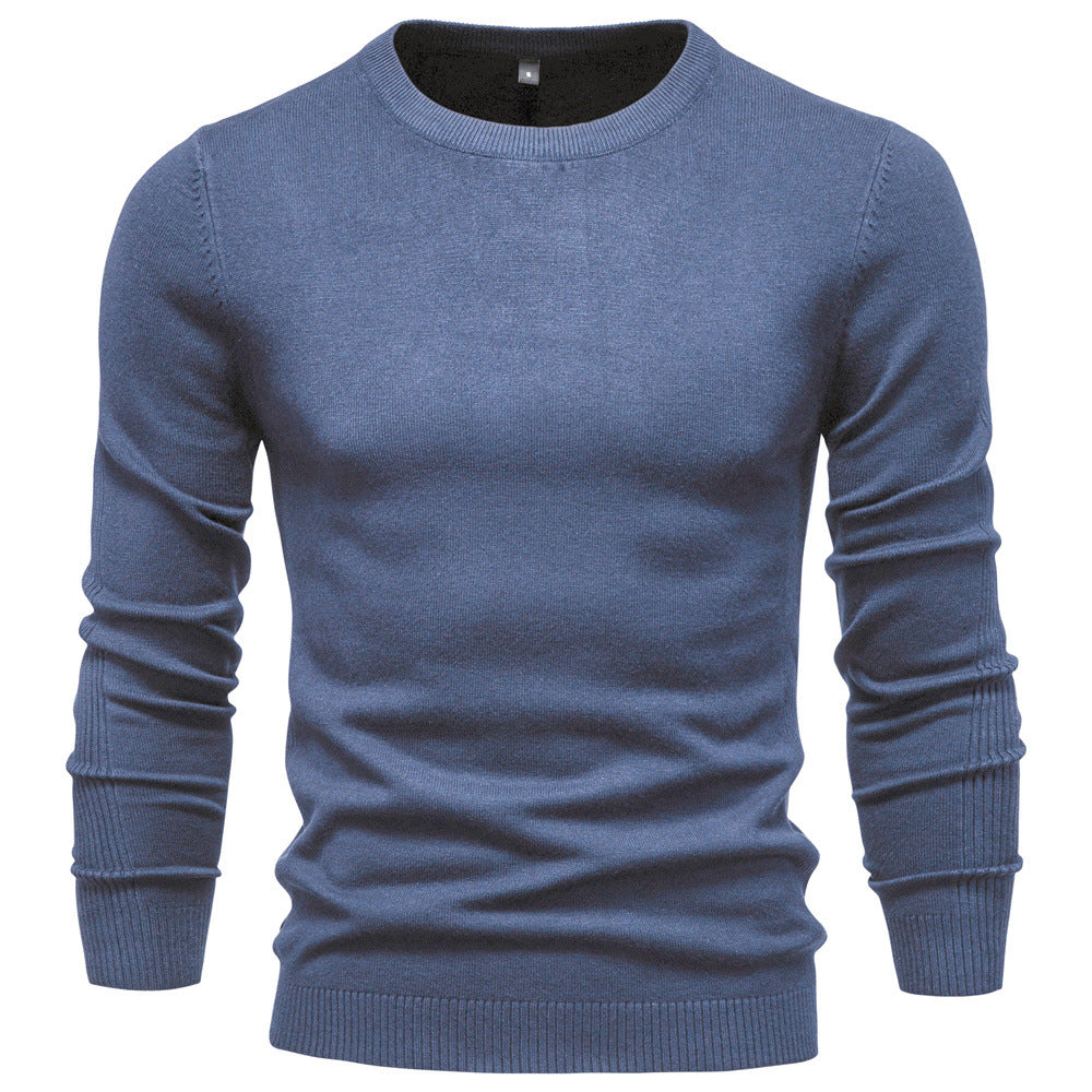 Herren Rundhals Pullover aus hochwertiger Baumwolle