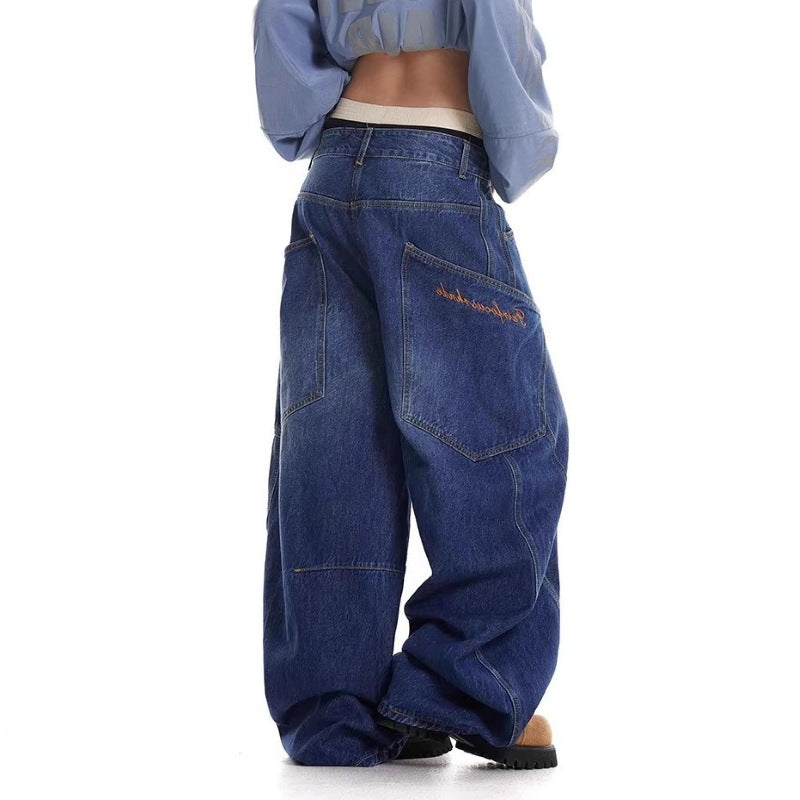 Damen Baggy-Jeans mit weitem Schnitt und praktischen Cargotaschen