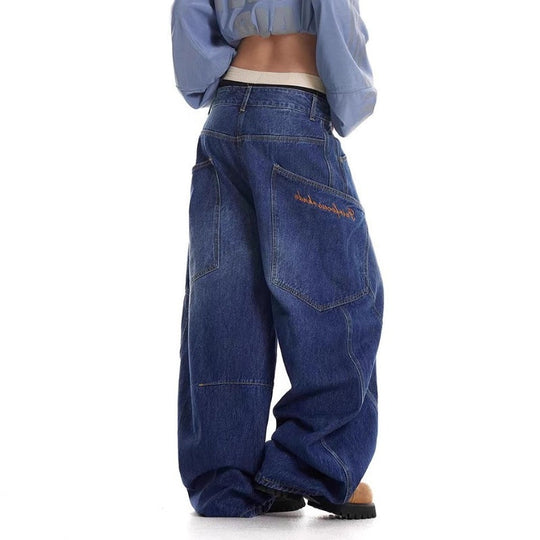 Damen Baggy-Jeans mit weitem Schnitt und praktischen Cargotaschen