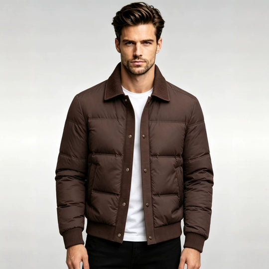 Herren Modische Steppjacke mit hohem Kragen