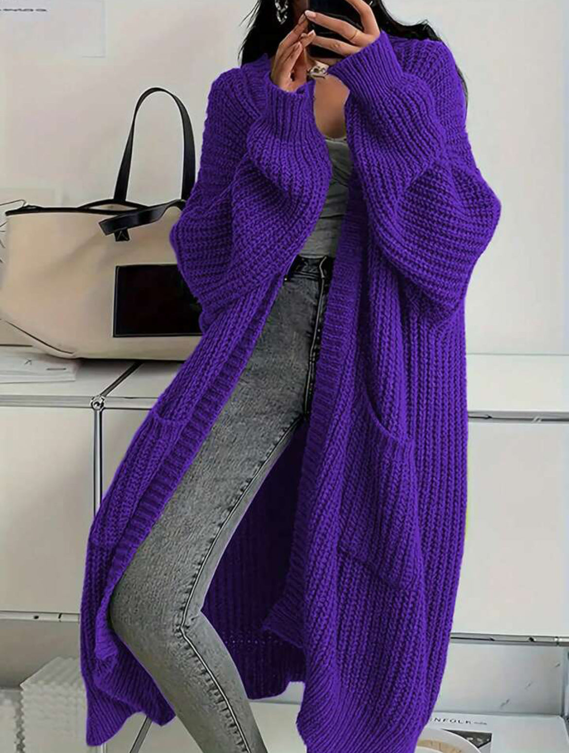 Damen Strickmantel im Oversized-Stil