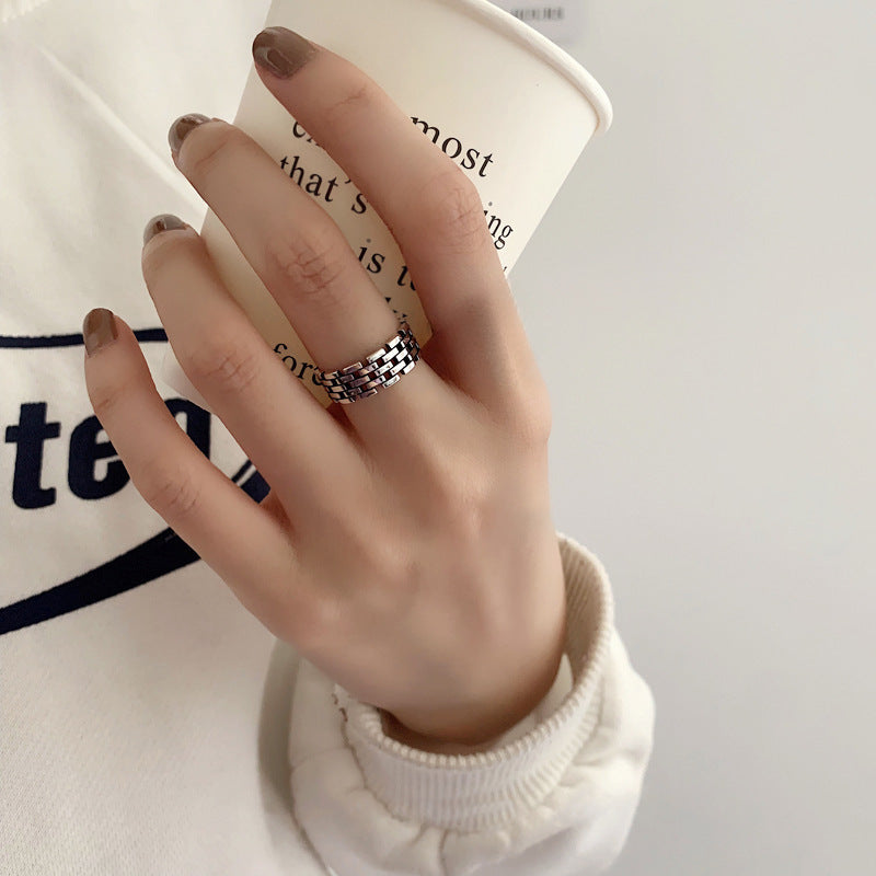Damen Stilvoller Verstellbarer Ring aus Edelstahl Shop Nory