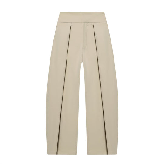 Damen Weite Plissée-Jerseyhose mit hoher Taille und Bügelfalte Shop Nory