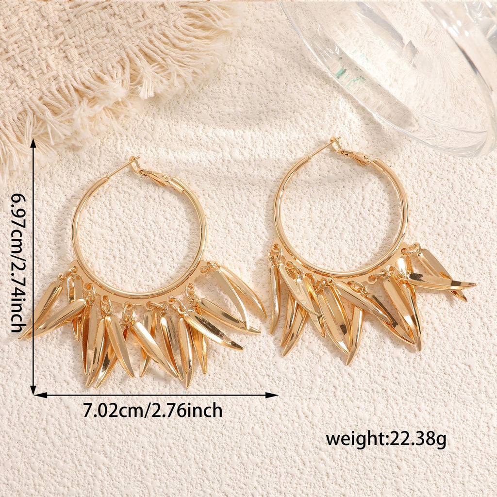 Damen Hängende Ohrringe mit elegantem, verzierendem Blattdesign Shop Nory
