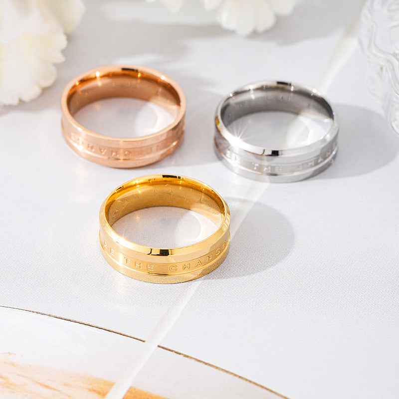 Damen eleganter Statement-Ring mit inspirierender Gravur Shop Nory