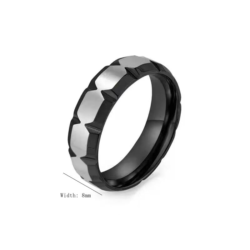 Herren Ring mit modernem, zweischichtigem Design und markanten Kanten Shop Nory