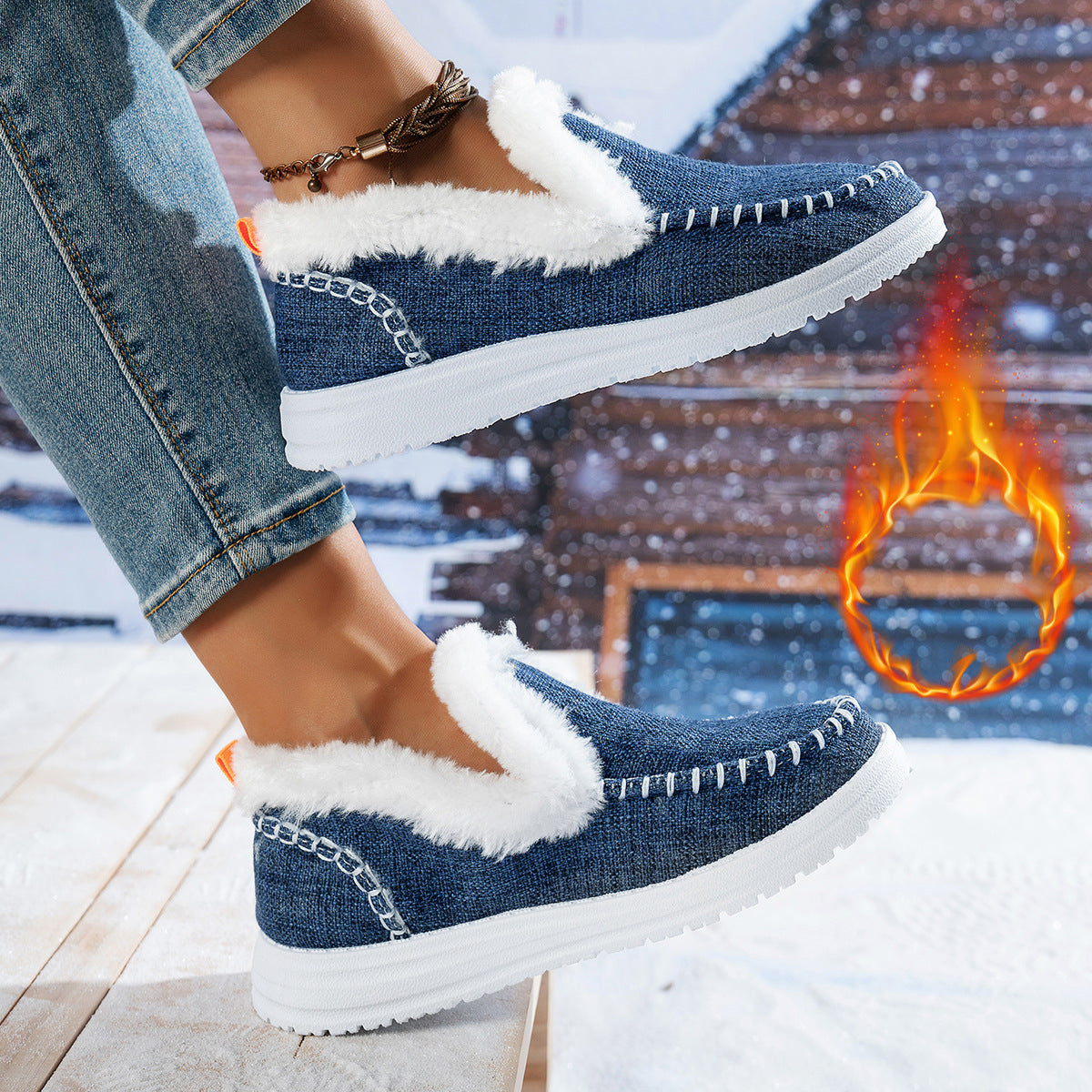 Damen Bequeme und kuschelig gefütterte Sneaker Shopnory