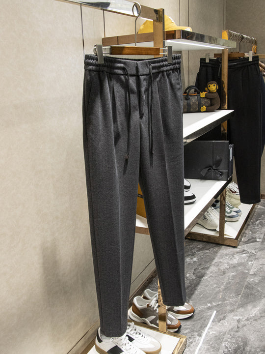 Herren Elegante Jogginghose im Tapered Schnitt mit Bundfalten und Kordelzug Shop Nory