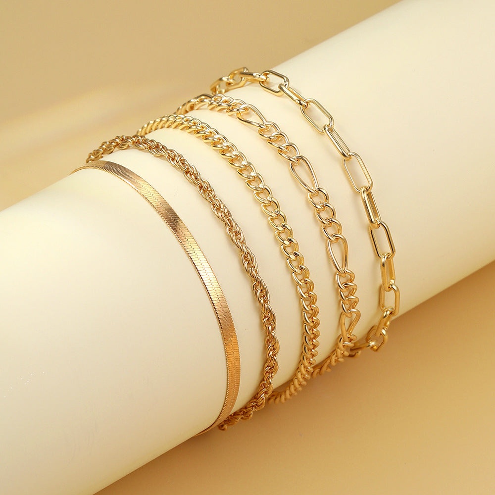 Damen Armband-Set mit eleganten und vielseitigen Kettenstrukturen Shop Nory