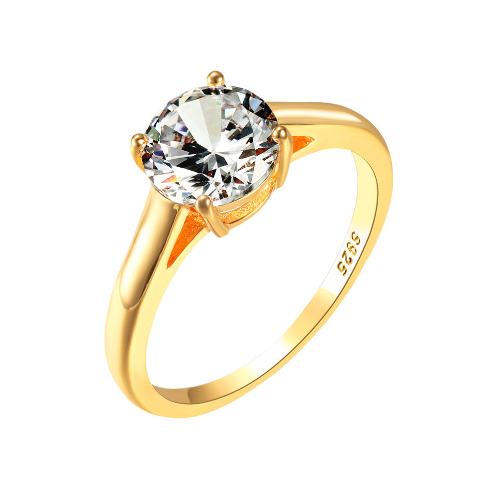 Damen Ring mit funkelndem Solitärstein in eleganter Zirkonia-Fassung Shop Nory