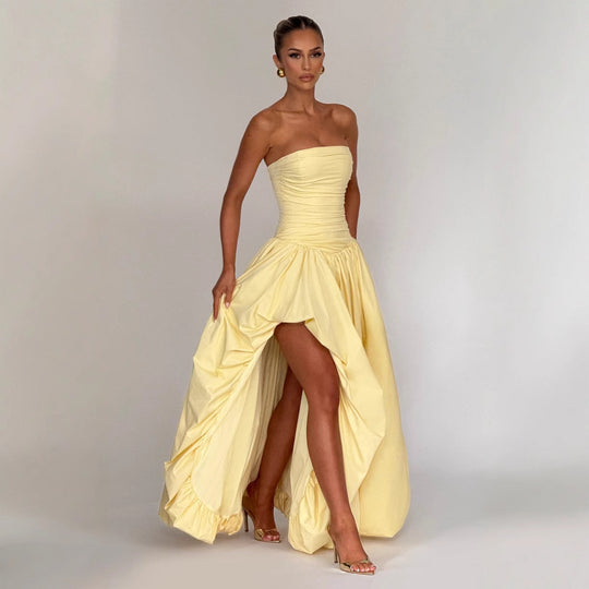 Damen Abendkleid mit figurbetontem Oberteil und asymmetrischem Rock