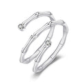 Damen Offener Ring mit filigranem Bambus-Design und funkelndem Zirkonia Shop Nory