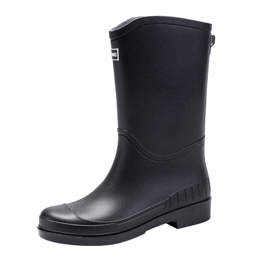 Damen Mittelhohe wasserdichte Gummiregenstiefel mit rutschfester Profilsohle Shop Nory