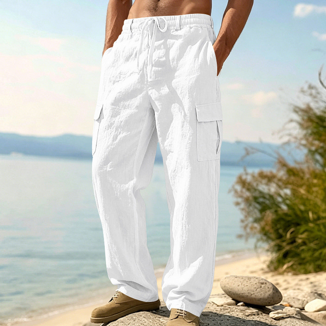 Herren Cargo-Hose mit Kordelzug, weitem Schnitt und aufgesetzten Taschen Shop Nory