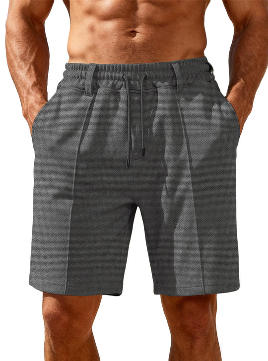 Herren nan Chino-inspirierte Relax-Shorts mit Bundfalten elastischem Tunnelzug und Eingrifftaschen Shopnory