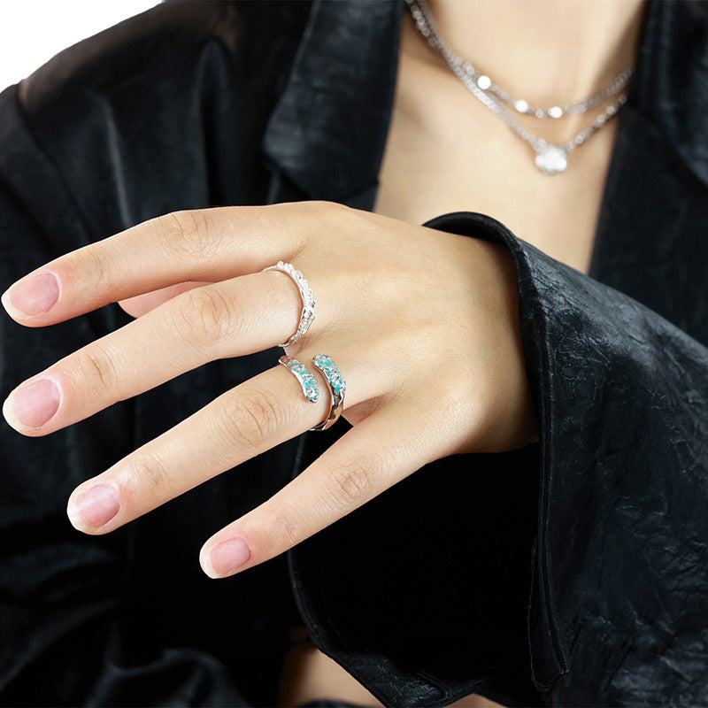 Damen Offener Ring mit kunstvollem Strukturdesign und funkelnden Details Shop Nory