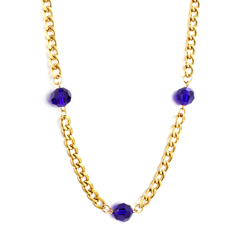 Damen multifunktionale Halskette mit bunten Kristallelementen und goldplattierter Oberfläche Shop Nory