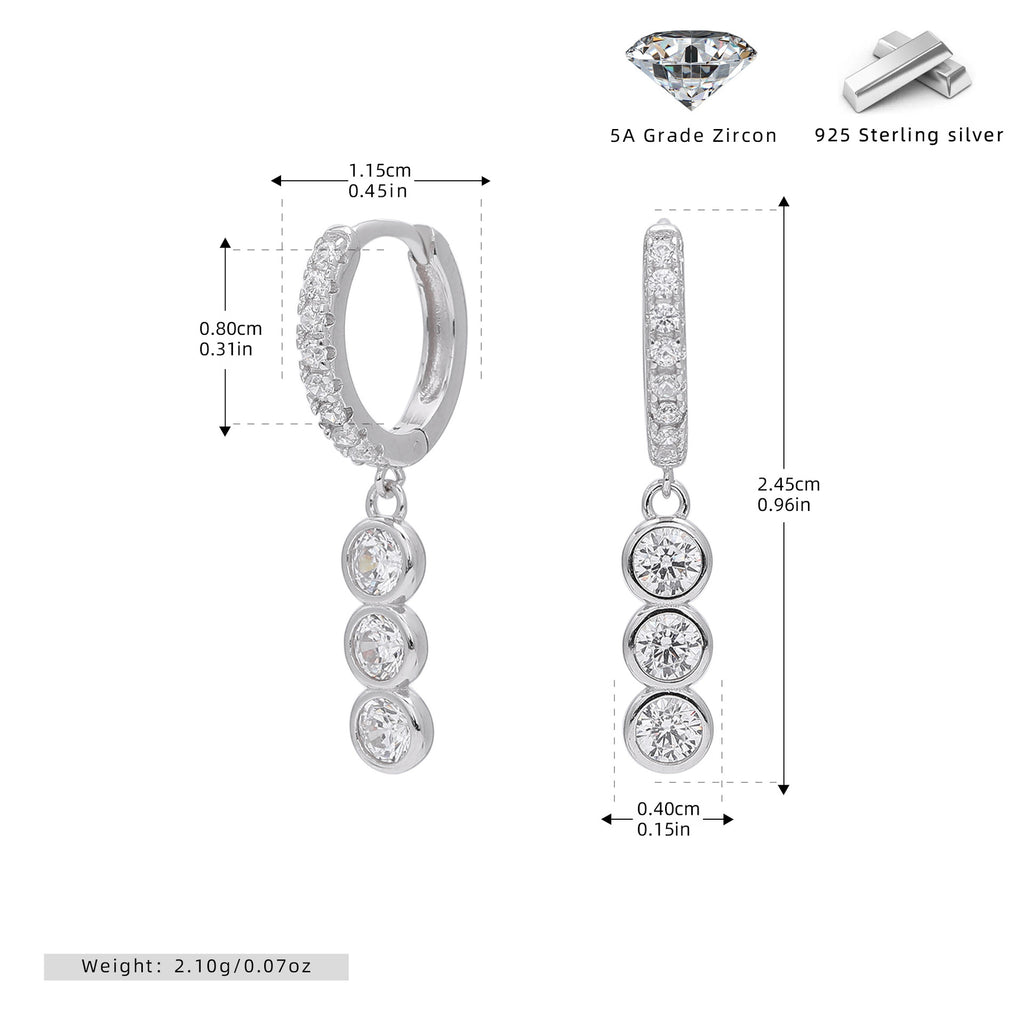Damen Ohrhänger mit funkelnden Zirkonia und hochwertigem 925er Sterling Silber Shop Nory