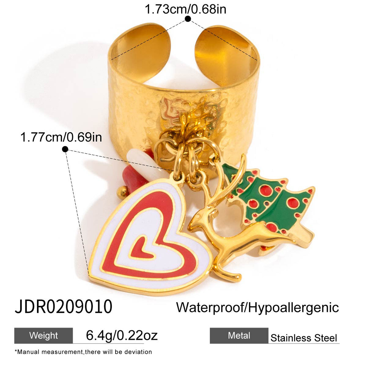 Damen Offene Armreif mit festlichem Charms aus hypoallergenem Edelstahl Shop Nory