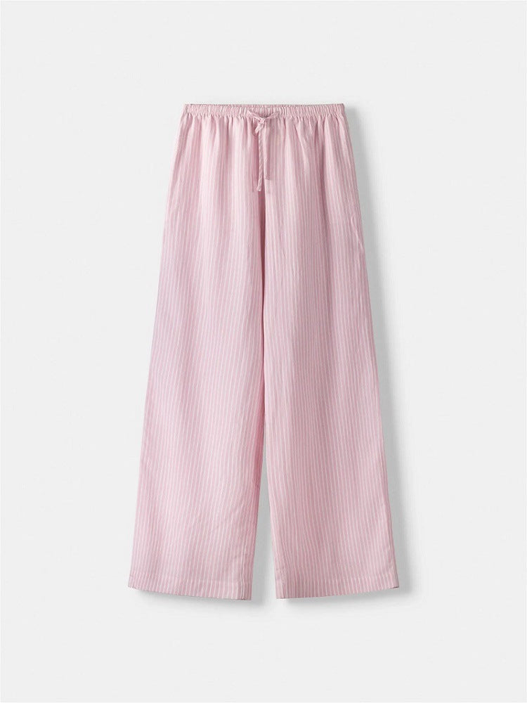 Damen Weite Sommerhose mit komfortablem Gummibund und Streifenmuster