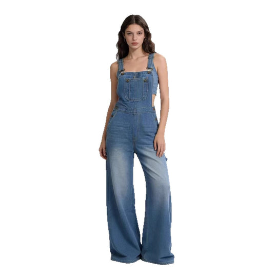 Damen Latzhose im lässigen oversized Schnitt mit funktionalen Seitentaschen