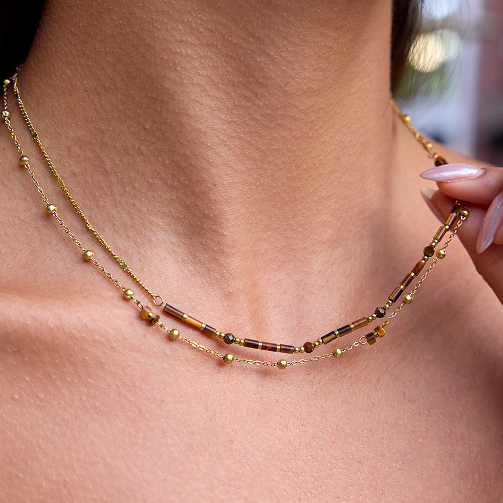 Damen Halskette mit verstellbarem Design und eleganten Perlenakzenten Shop Nory
