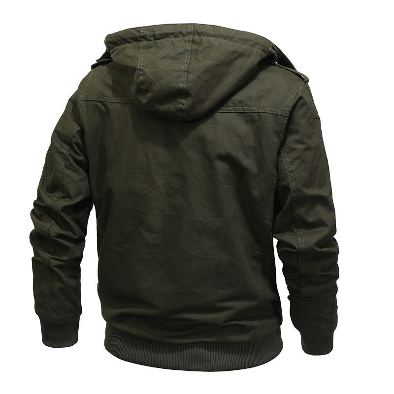 Herren Kapuzen-Canvasjacke mit Teddyfutter und Utility-Taschen Shop Nory