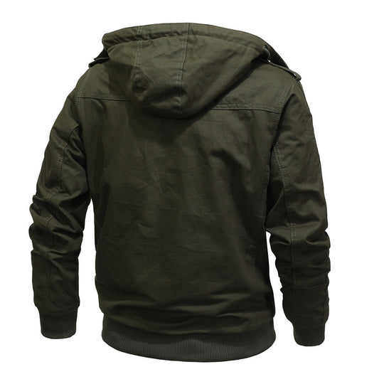 Herren Kapuzen-Canvasjacke mit Teddyfutter und Utility-Taschen Shop Nory