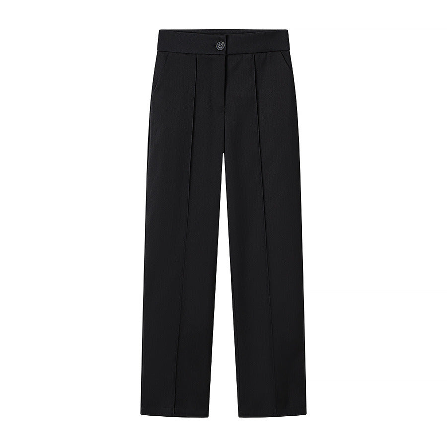 Damen Elegante weite Bundfaltenhose mit geradem Bein und Bügelfalte Shop Nory