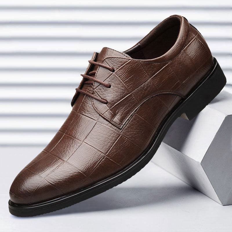 Herren Eleganter Derby-Lederschnürer mit Krokoprägung Shop Nory
