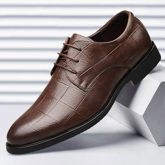 Herren Eleganter Derby-Lederschnürer mit Krokoprägung Shop Nory
