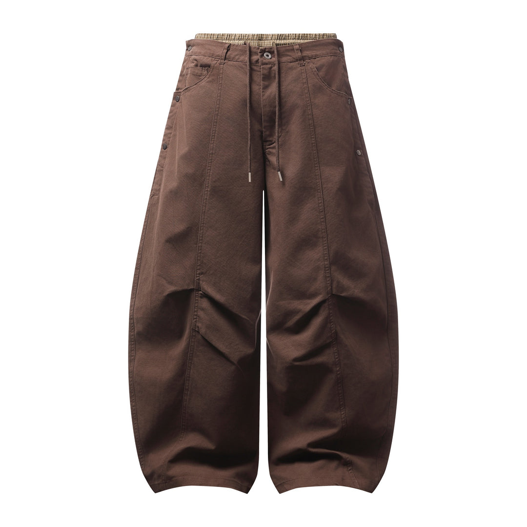 Damen Weite Culotte-Hose mit elastischem Tunnelzugbund und Cargo-Details Shop Nory
