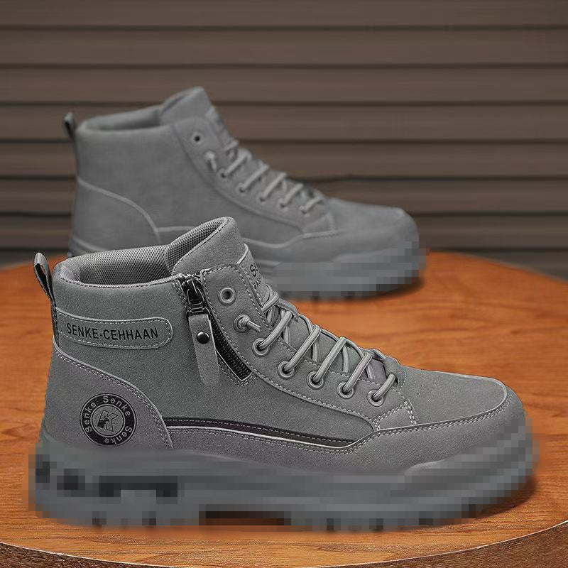 Herren knöchelhohe Sneaker-Boots aus Veloursleder mit Reißverschluss und profilierter Gummisohle Shop Nory
