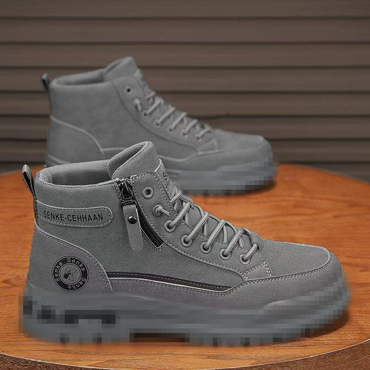 Herren knöchelhohe Sneaker-Boots aus Veloursleder mit Reißverschluss und profilierter Gummisohle Shop Nory
